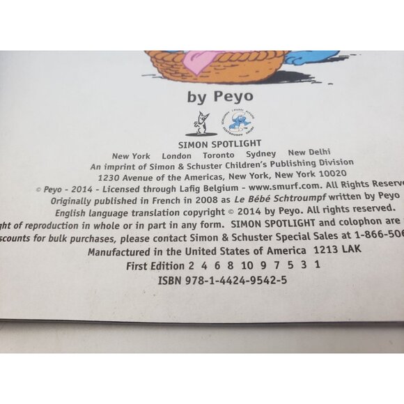 The Smurfs Welcome Baby Smurf Childrens Book First Edition - Picture 3 of 7